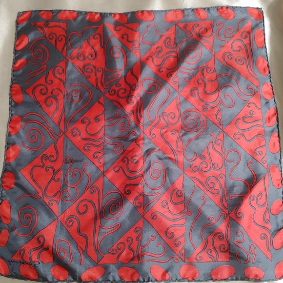 Vintage Symphony Scarf Red and Grey - Picture 3 of 6